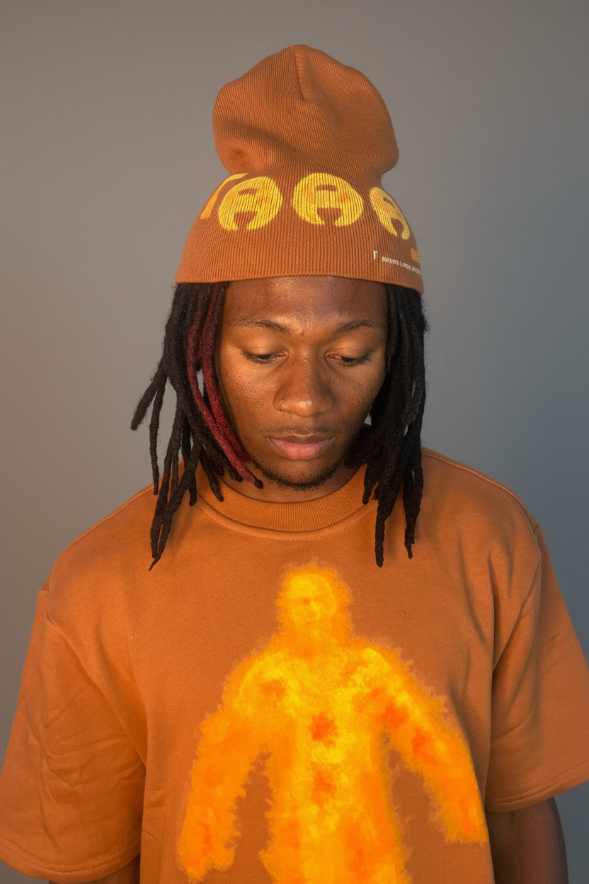 Brown Flame Beanie