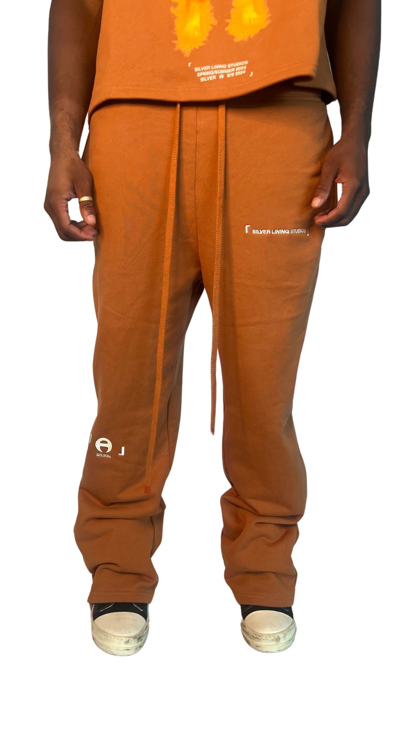 Brown Flame Sweatpants