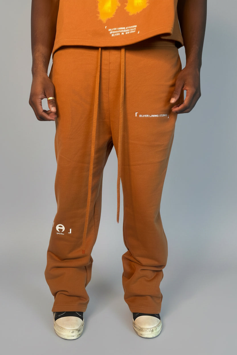 Brown Flame Sweatpants