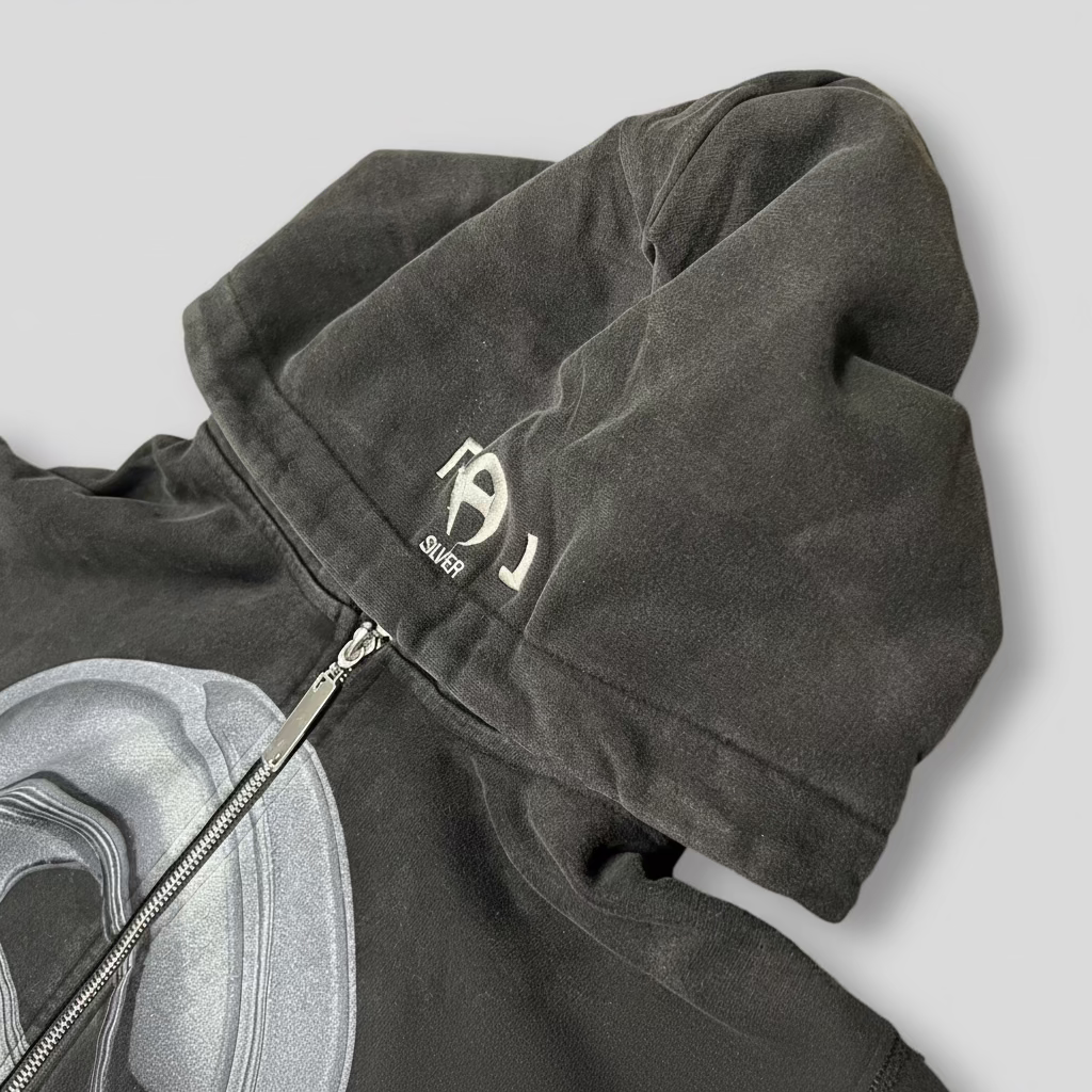 Vintage Wash Black Loungewear Zip Hoodie