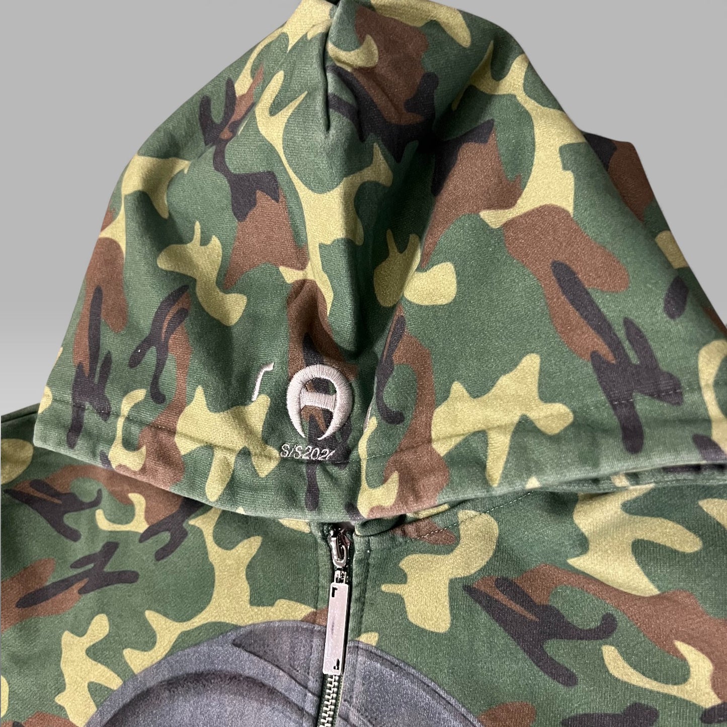 Vintage Wash Camo Loungewear Zip Hoodie