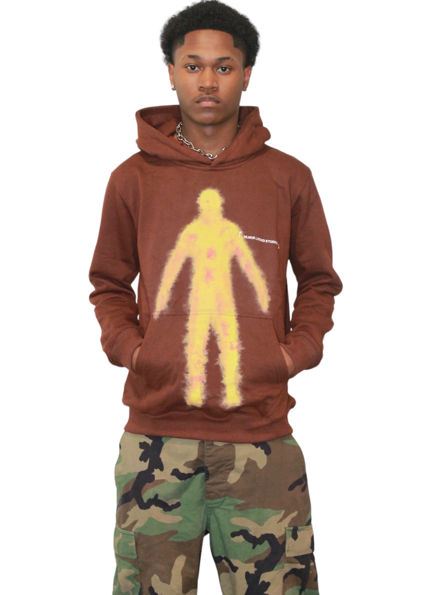 Brown Flame Hoodie